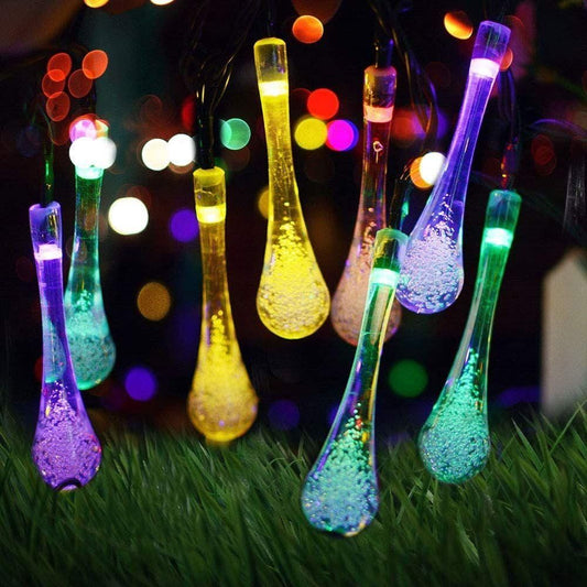 LED Waterdrop Shape Decorative String Lights Fairy Lights Crystal (14-Multicolor)