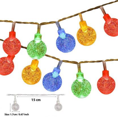 LED Crystal Bubble Ball String Fairy Lights For Decoration (14 Ball - Multicolor)