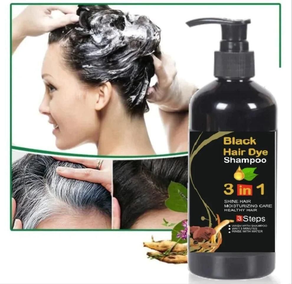 Premium Instant Black Herbal Hair Dye Shampoo - Buy one, Get one Free!!