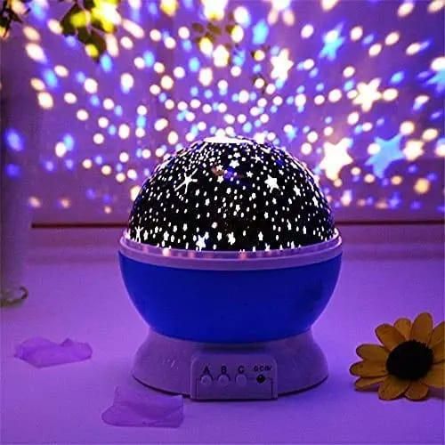 Star Master Rotating 360 Degree Moon Night Light Lamp Projector with Colors and USB Cable,Lamp for Kids Room Night Bulb (Multi Color,Pack of 1) (Random)