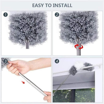 Microfiber Feather Duster Bendable & Extendable Fan Cleaning Duster | Washable Duster for High Ceiling Fans, Window Blinds, Furniture